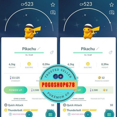 Pokémon PTC Go - Shiny Pikachu Brendan's Hat Go Tour 2026  