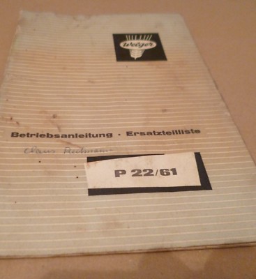 Welger Bale Launcher P22/61 Instructions and Parts List