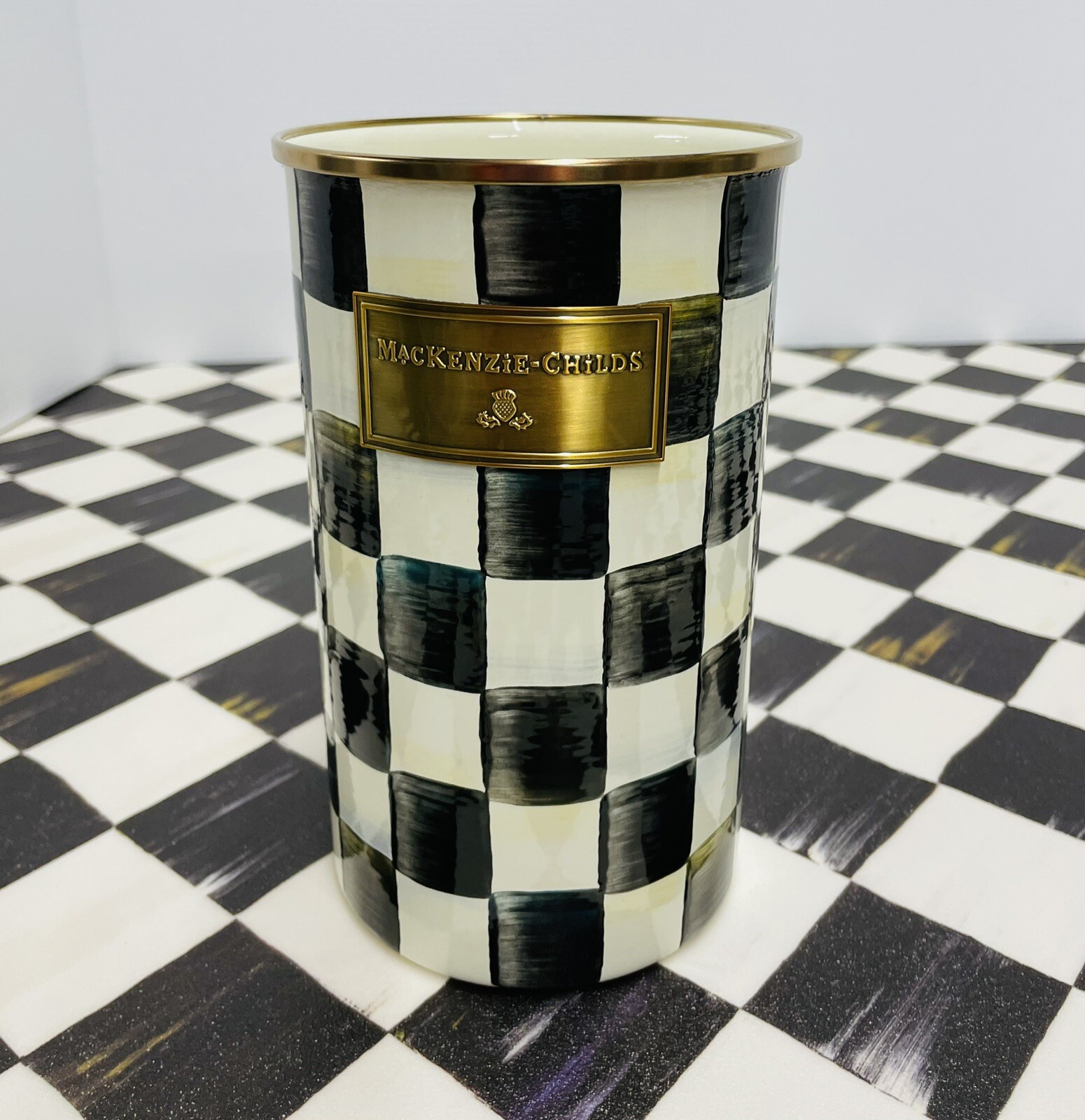 Mackenzie Childs Courtly Check Utensil Holder NEW eBay