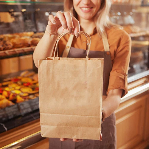 Bulk Kraft Paper Bags Gift Shopping Carry Craft Brown Retail Bag with Handles AU - Picture 8 of 11