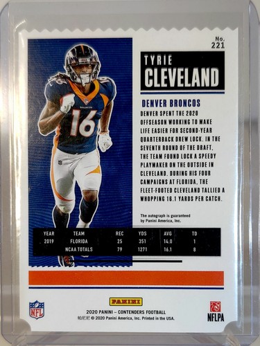 2020 Contenders - Tyrie Cleveland Rookie Ticket Stub Auto Jersey #16/16 RC 1/1 - Foto 2 di 2