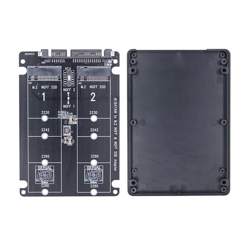 Double Port M.2 SSD to Sata 7+15 22PIN Expansion Card M.2 to 2.5" SATA3.0 6Gbps - Picture 9 of 10