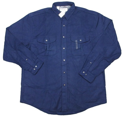 Pull Eddie Bauer Homme - Bleu Marine à Rayures Blanches - Taille XL - Fermeture Complète - Coton