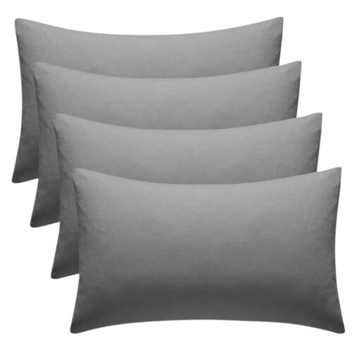 4 Pack Pillow Cases Brushed Microfibre Plain Pillowcases Envelope Close 50x75cm - Picture 9 of 74