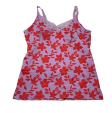 Ruby Ribbon Diva Lace Shapewear Cami Camisole Tank 1949 Red Hibiscus Strap 40 XL