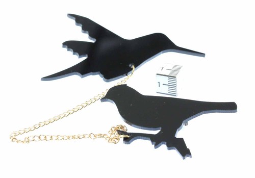 Birds Doppelbrosche Bird Brooch Sparrow Chain Miniblings Pin Freshwater Cultured - Picture 3 of 4