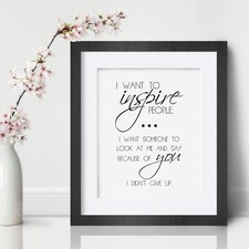 Inspire Inspirational Wall Art Print Motivational Quote Poster Decor Gift her