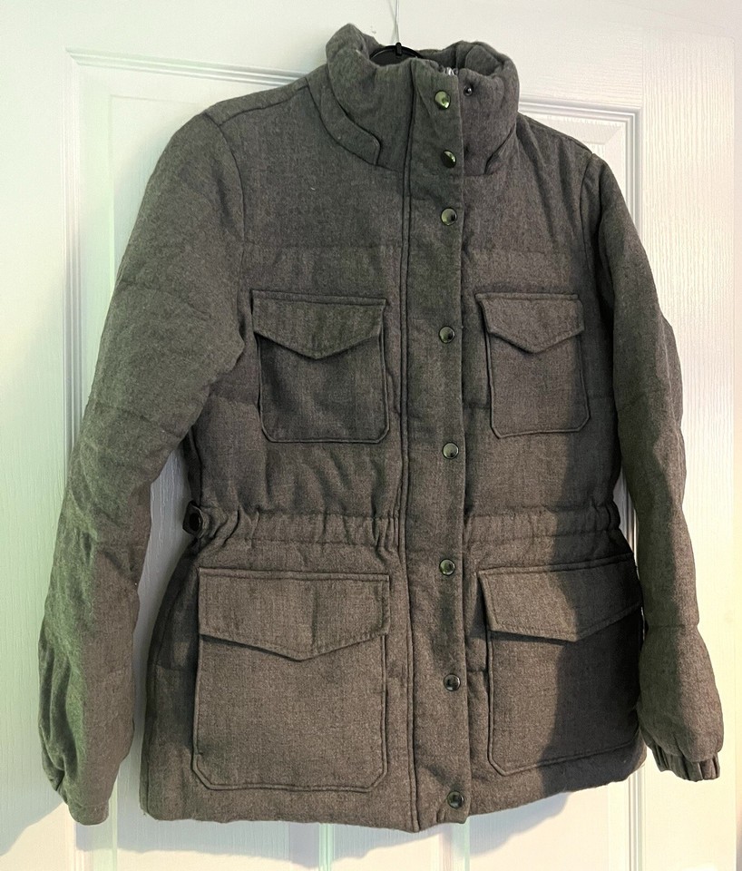 Uniqlo Wool Blend Padded Pea Coat Unisex Women’s 12 Mens Small 37