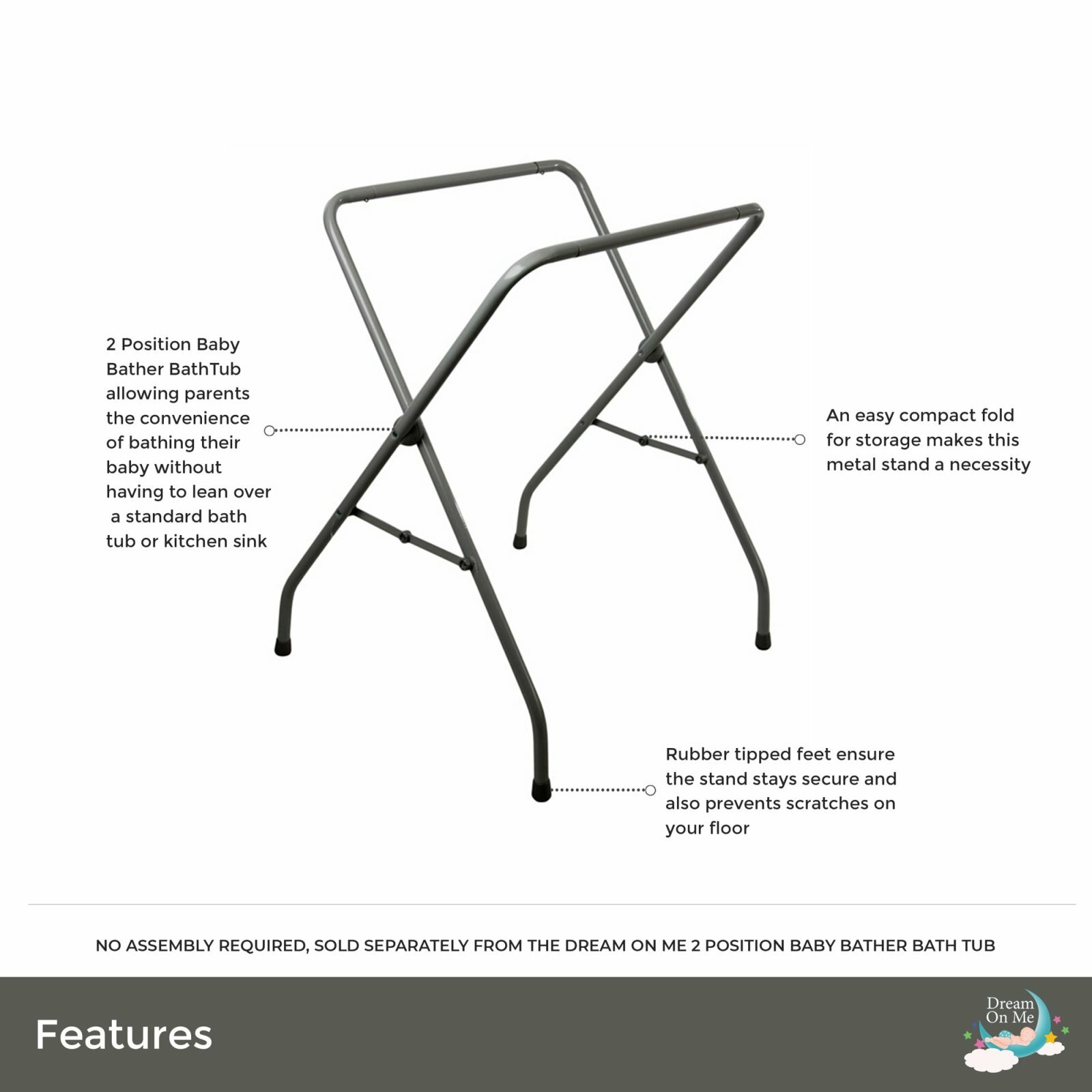 dream on me baby bather bath tub stand