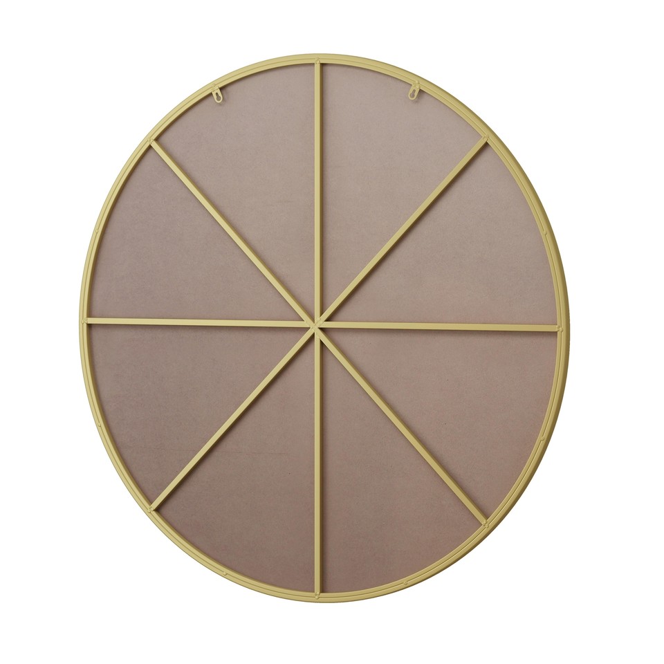 Gold Circular Wall Mirror 39 Inch Metal Framed Round Vanity Decorative