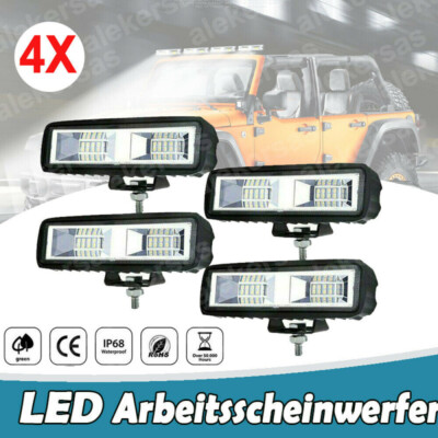 4X 48W LED Arbeitsscheinwerfer Offroad Scheinwerfer JEEP Bagger SUV 12V 24V IP67