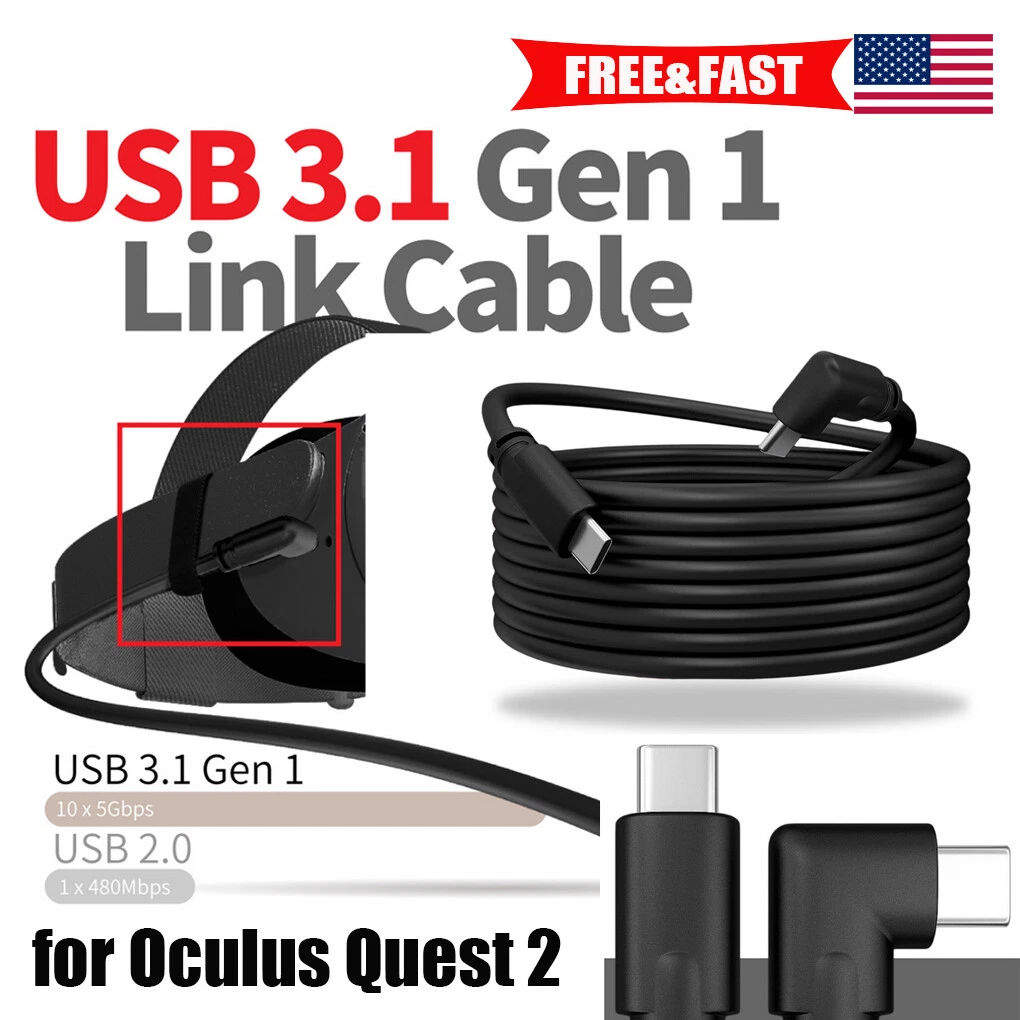 10FT Link Cable for Oculus Quest 2, Link Cable for Quest 2 High Speed Data  Transfer Charging Cable USB 3.0 to USB C Cable Charger for Oculus Quest 2