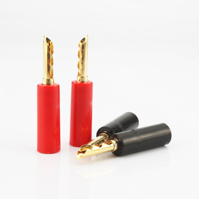 8PCS 24K Gold Plated BFA-Z 4mm Banana Plug Dual Screws Speaker Cable Connectors