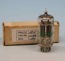 60s Sylvania 12AU7A ECC82 Long Grey Plate Halo Getter Maxi-Pre Test NOS+ bn3619
