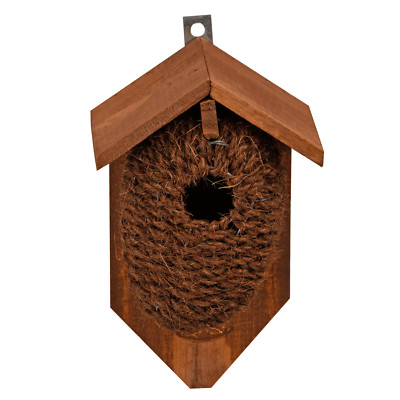 Natürlicher Nestbeutel für Zaunkönig   Kokos-Nistkasten 26x15x10 cm mit Haken