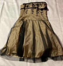 Windsor Black/Nude Mesh & Beaded Party Cocktail Strapless Dress! Size 11 $139.50