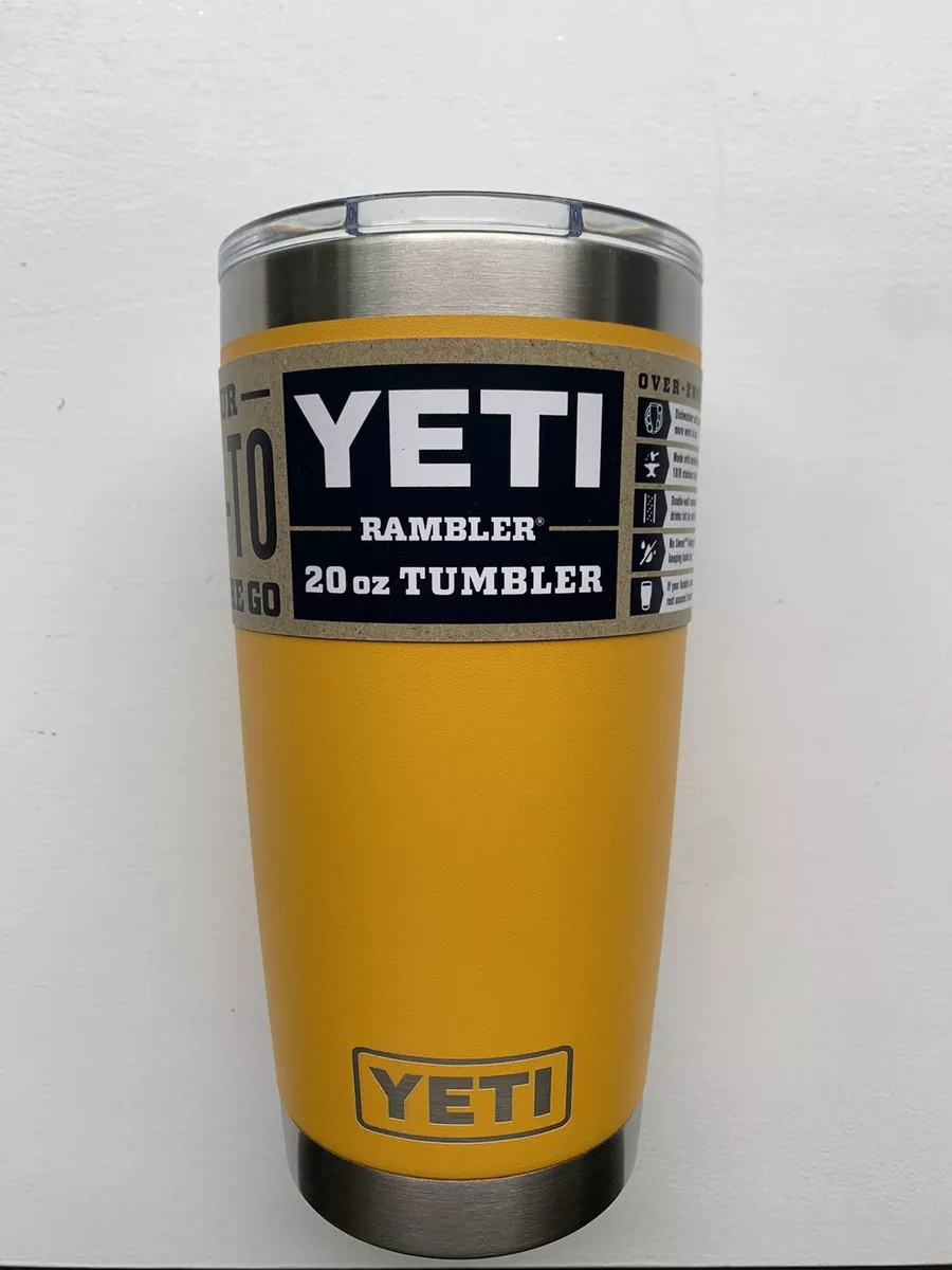 YETI Rambler 20 oz. Insulated Tumbler Alpine Yellow with Magslider Lid NEW