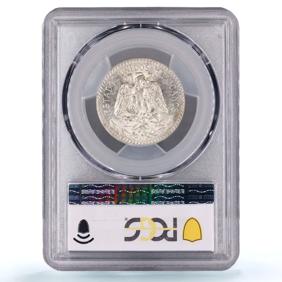 México 50 centavos República Cunhagem Liberdade Cap AU58 PCGS moeda de prata 1925 - Imagem 2 de 2