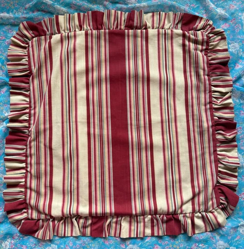 WAVERLY Garden Room Norfolk Striped w/ Ruffles EURO Pillow Sham