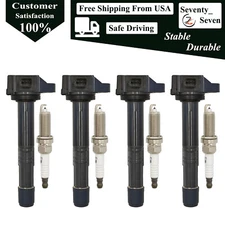 4Pcs Ignition Coil and Iridium Spark Plug Kit For 2013-2017 Honda Accord 2.4L