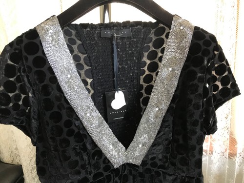 ABITO DONNA TWINSET,NERO POIS,ELEGANATE,SCOLLATO,CERIMONIA,CON PAILLETTES, NUOVO - Foto 7 di 11