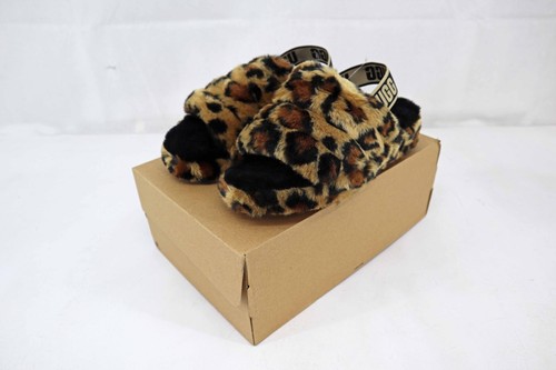 Women’s Size 8 Leopard UGG Fluff Yeah Slippers Leopard Print