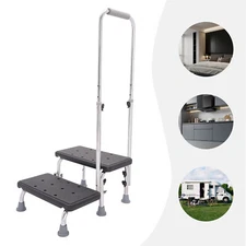 Heavy Duty 2 Steps Medical Foot Stool Adjustable elderly Step Stool with Handle