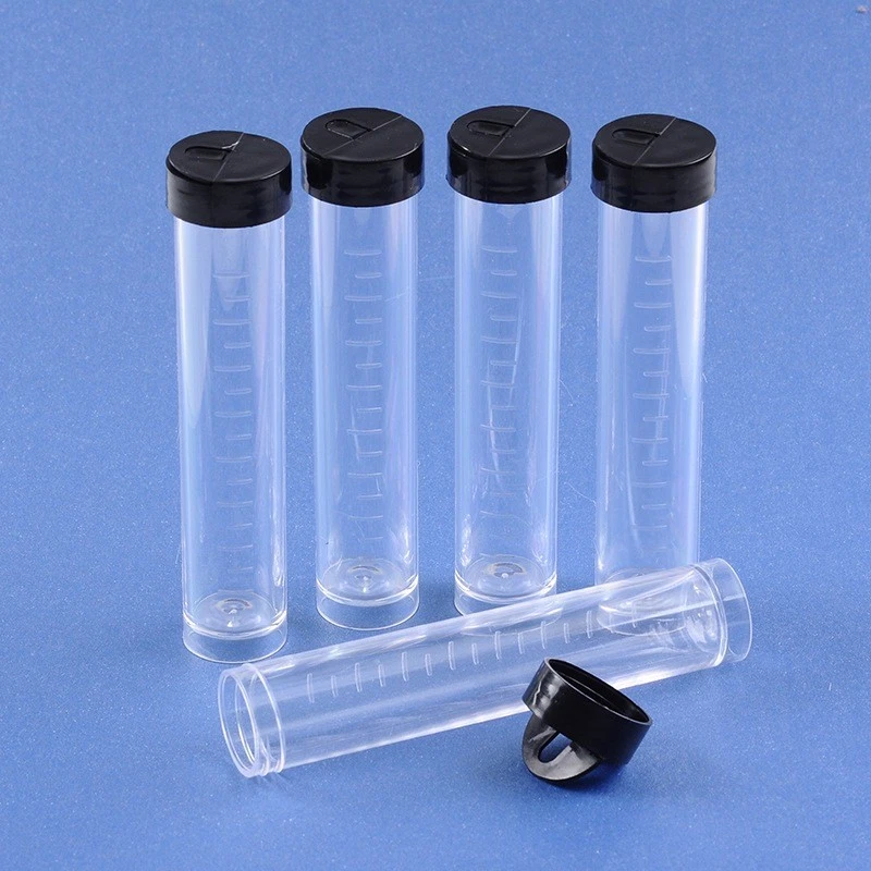 100 Clear Plastic Bead Storage Tubes Container Jar w Folding Hang