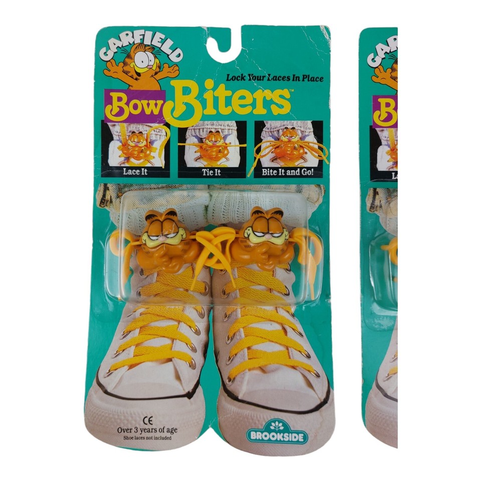 Vintage Garfield Brookside Bow Biters Shoe Lace Locks New Sealed Lot Of