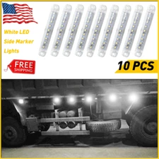 12V LED Side Marker Lights Clearance Light White Truck Trailer RV Bus Waterproof