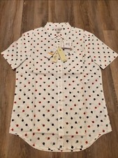 Penguin White Christmas-Themed Men's Button-Front Shirt - Slim-Fit. Large