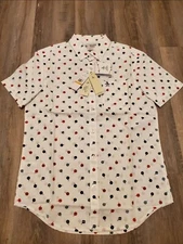 Penguin White Christmas-Themed Men's Button-Front Shirt - Slim-Fit. Small