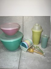 Lot Of Vintage Pastel Colored Tupperware Containers Accessories