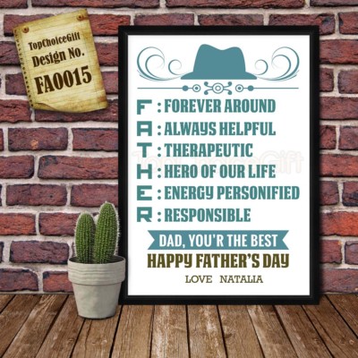 PERSONALISIERTES Geschenk Bester Papa - für Papa vom Sohn Tochter mit Eigenschaften