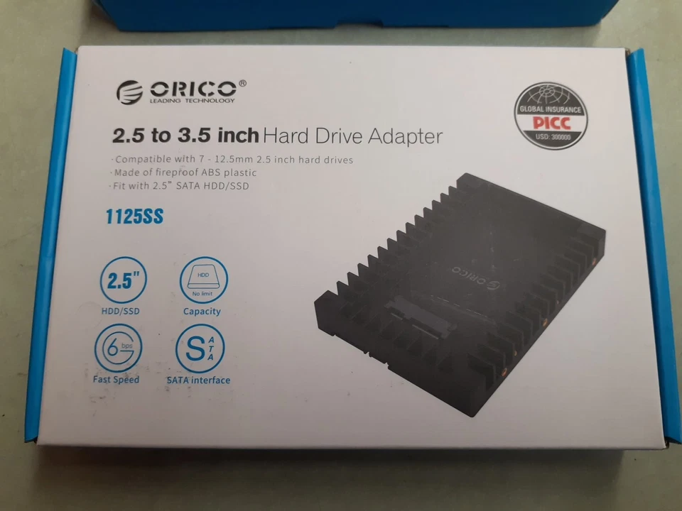(2) ORICO 1125SS 2.5 Inch to 3.5 Inch HDD Adapter SSD Hard Disk Drive Caddy NIB - Image 2 of 4