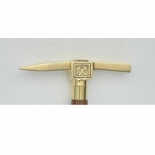 Brass Antique working AXE head Handle for Shaft Wooden Walking Stick Solid Cane