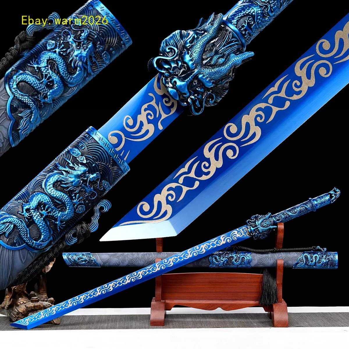 Blue Dragon King Dao Chinese KUNGFU Broadsword Battle Saber Sharp