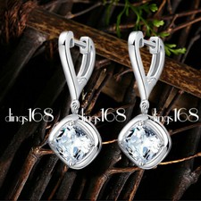 925 Sterling Silver Hypoallergenic Open Heart Crystal Dangle Post Earrings F1055