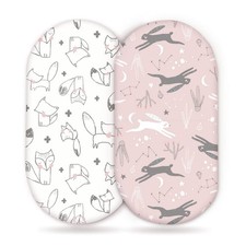 Stretchy Ultra Soft Fitted Bassinet Sheet Set 2 Pack, Universal Fit for Bassi...