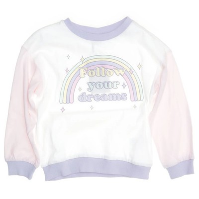 KappAhl, Sweatshirt, Größe: 98/104, Weiß/Pink/Lila/Mehrfarbig, Baumwolle #qmx