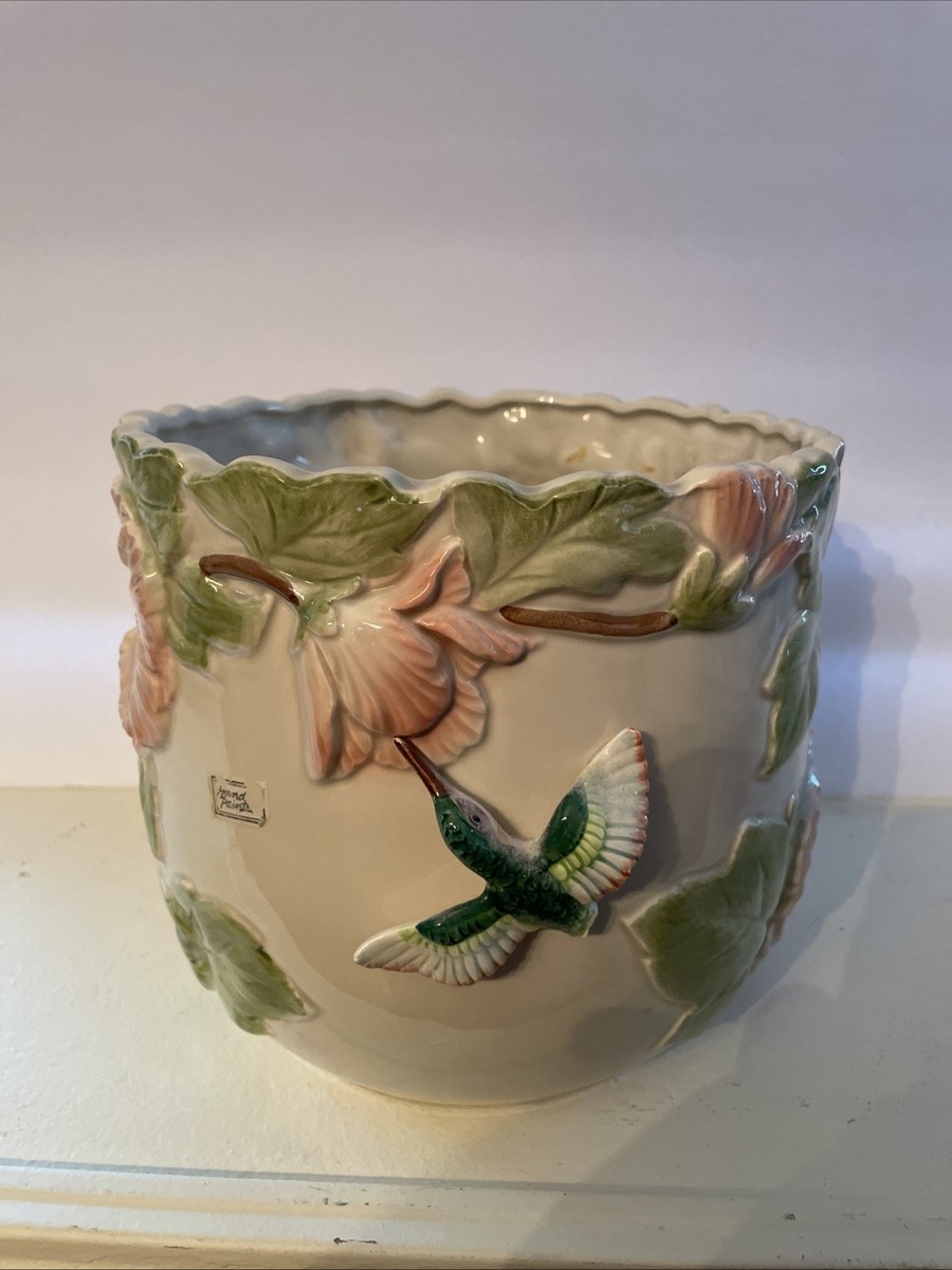 水差し　ヴィンテージ品 / フィッツアンドフロイド Fitz and Floyd Vintage 1988 Fitz and Floyd Hummingbird Hibiscus Sculpted Ice
