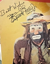 Emmett Kelly JR. Ventriloquist Dummy Doll w/Guide Very Rare Outfit Signed Clown