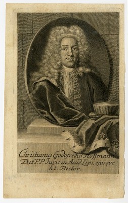 Antiker Druck-CHRISTIAN GODFRIED HOFFMANN-PROFESSOR-RECHTSWISSENSCHAFT-LEIPZIG-Anonym-um 1750