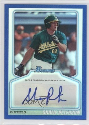 2010 Bowman Draft Prospects Blue 14/199 Shane Peterson #BPA-SP Auto 1x9