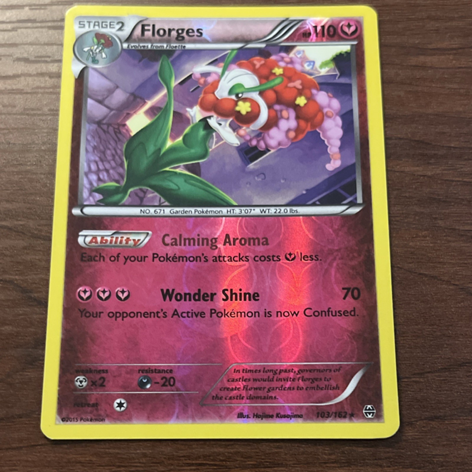 🔥Florges 103/162 Breakthrough Reverse Holo Rare Pokémon 2015🔥