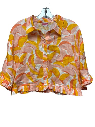 NWOT Kate Spade Peaches Ruffle Linen Crop Top Size XL - Picture 2 of 15
