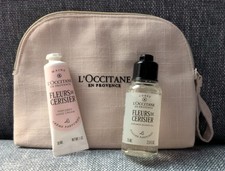 BNWT L'OCCITANE EN PROVENCE GIFT SET: W/ LINEN LOOK POUCH; HAND CREAM; SHOWERGEL