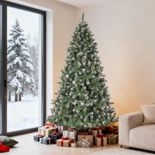 4.5-9 ft Pre-Lit Artificial Christmas Tree with LED Lights Stand Xmas Holiday