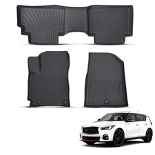 Carpet Floor Mats For Kia Soul 2020-2025 Black Tpe All Weather Floor Liners