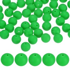 50-Pack Silicone Beads 15mm for DIY Crafts/Bracelet Grass Green
